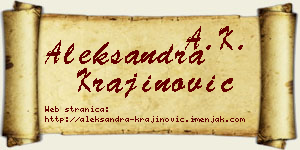 Aleksandra Krajinović vizit kartica